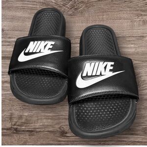 Nike Benassi JDI Sandals - Black/White Swoosh